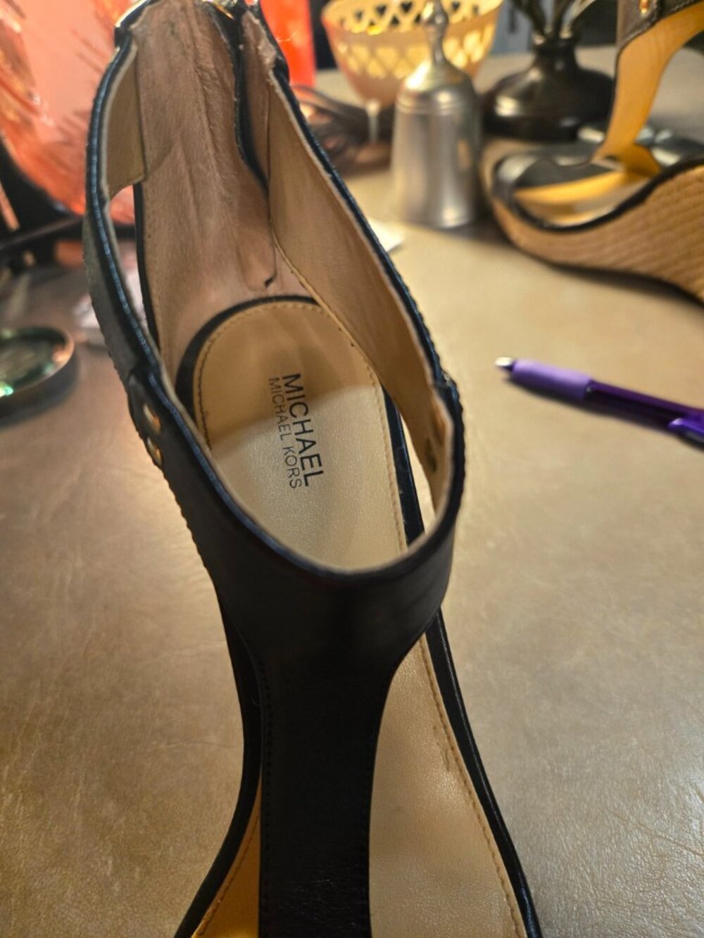 Michael Kors Heels Wedge Sandals Black - Picture 3 of 6